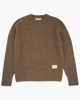 Merz B Schwanen Good Basics BLADE02 Merino Wool & Cashmere Relaxed Waffle Pullover - Grain