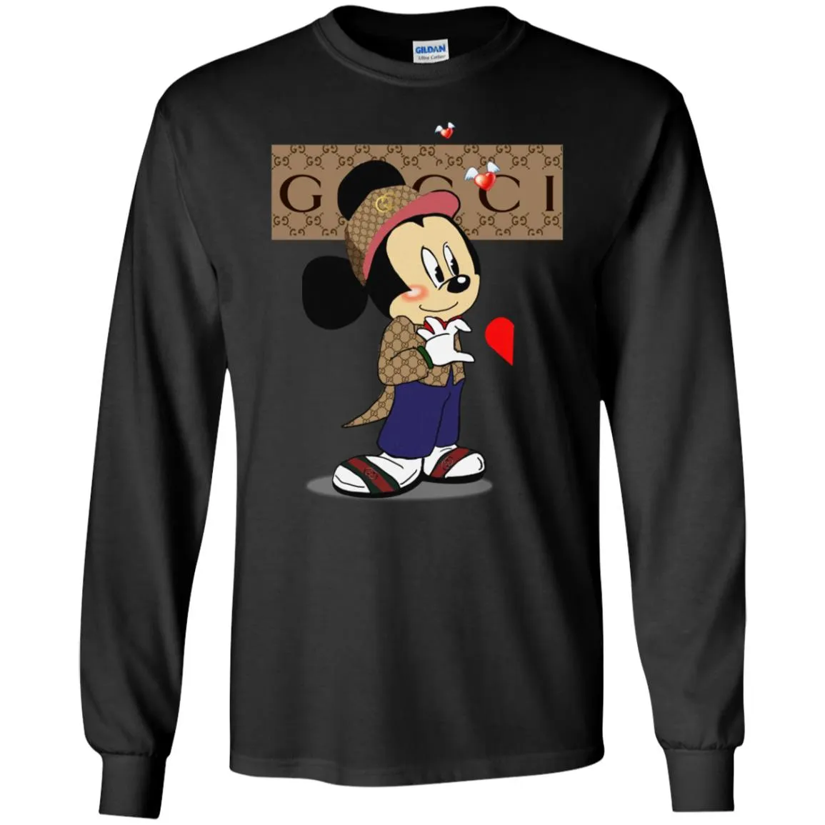 Mickey Mouse Love Couple T-shirt Valentine's Day T-shirt Men Long Sleeve Shirt