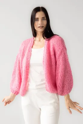 Mohair Bomber Cardigan BonBon Pink by Maiami