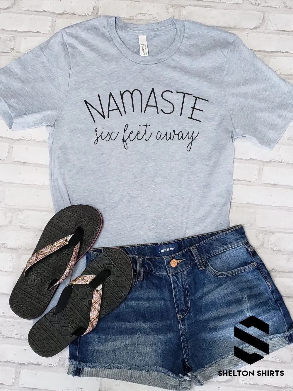 Namaste Six Feet Away Super Soft Cotton Comfy T-Shirt