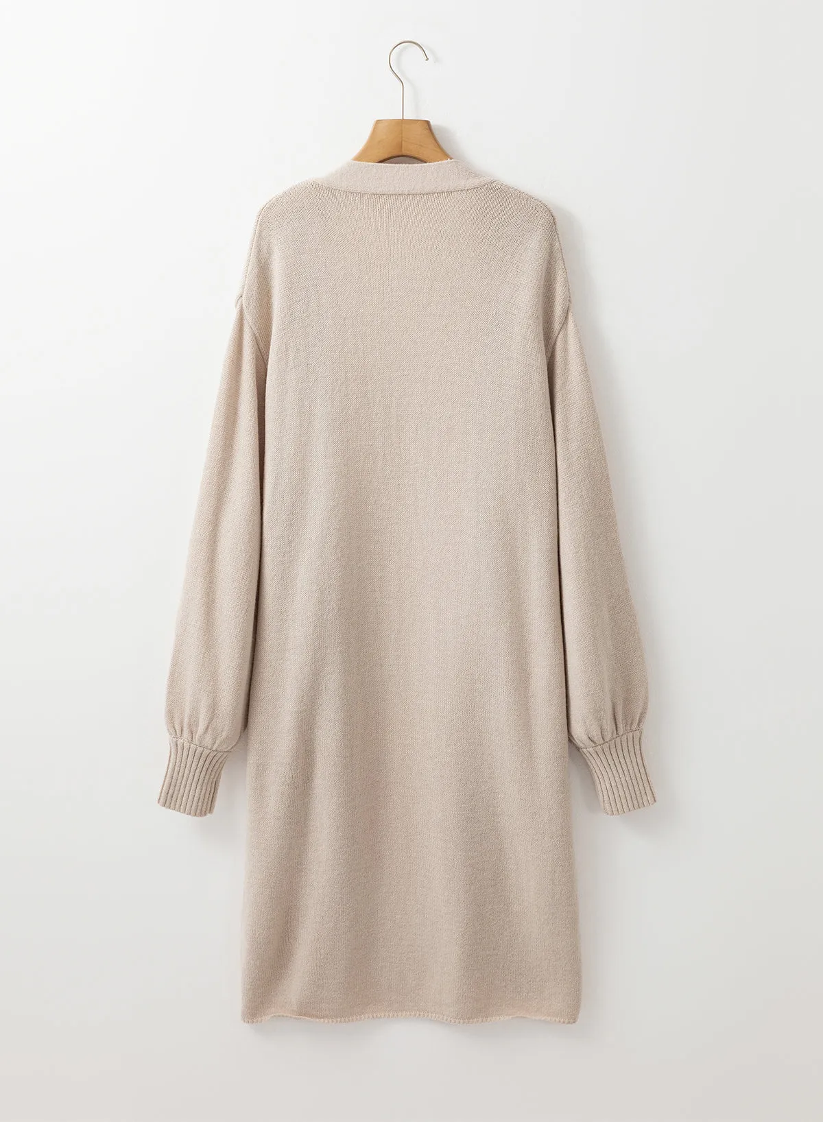 Open Front Pocketed Long Cardigan