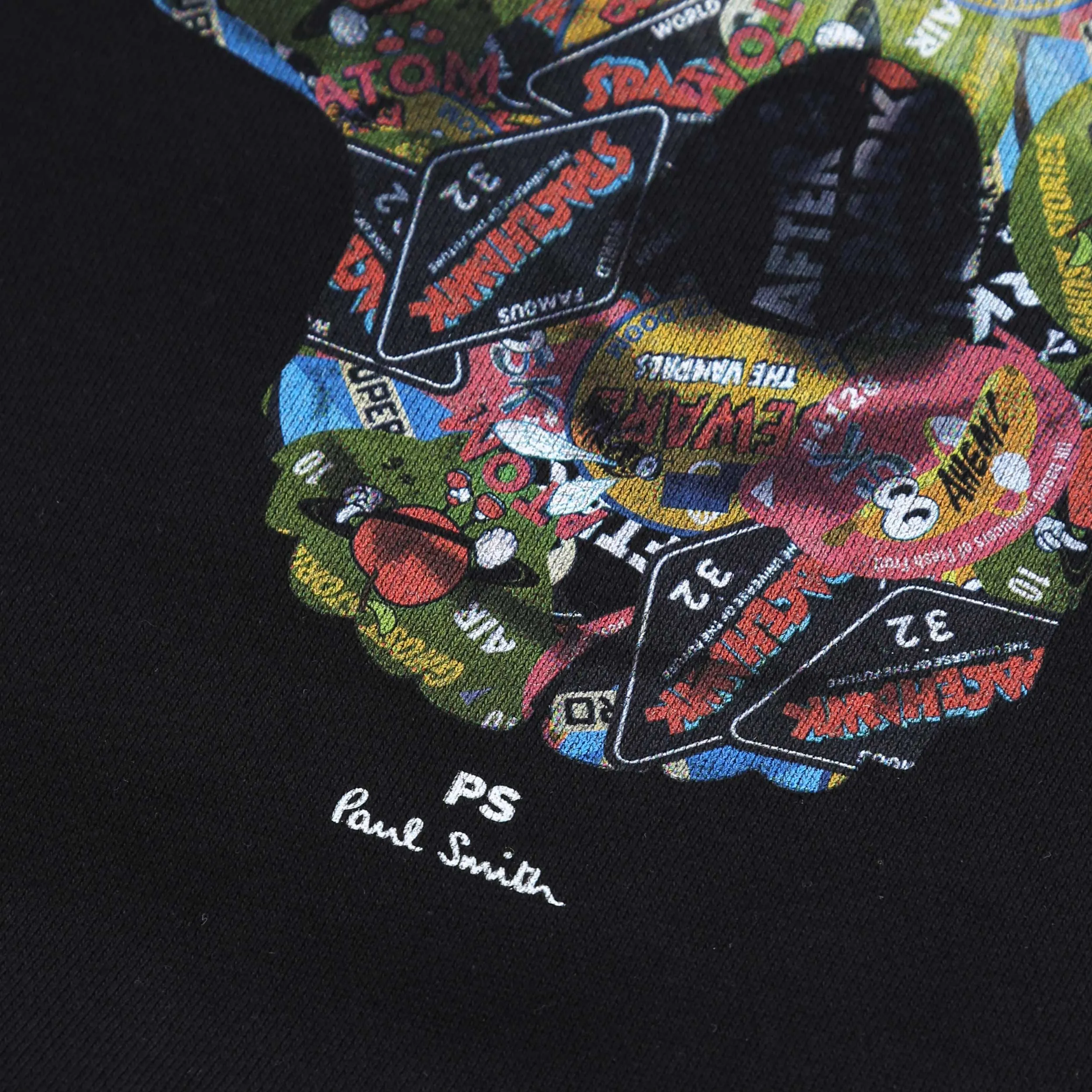 Paul Smith Sticker Skull Sweat Top in Black