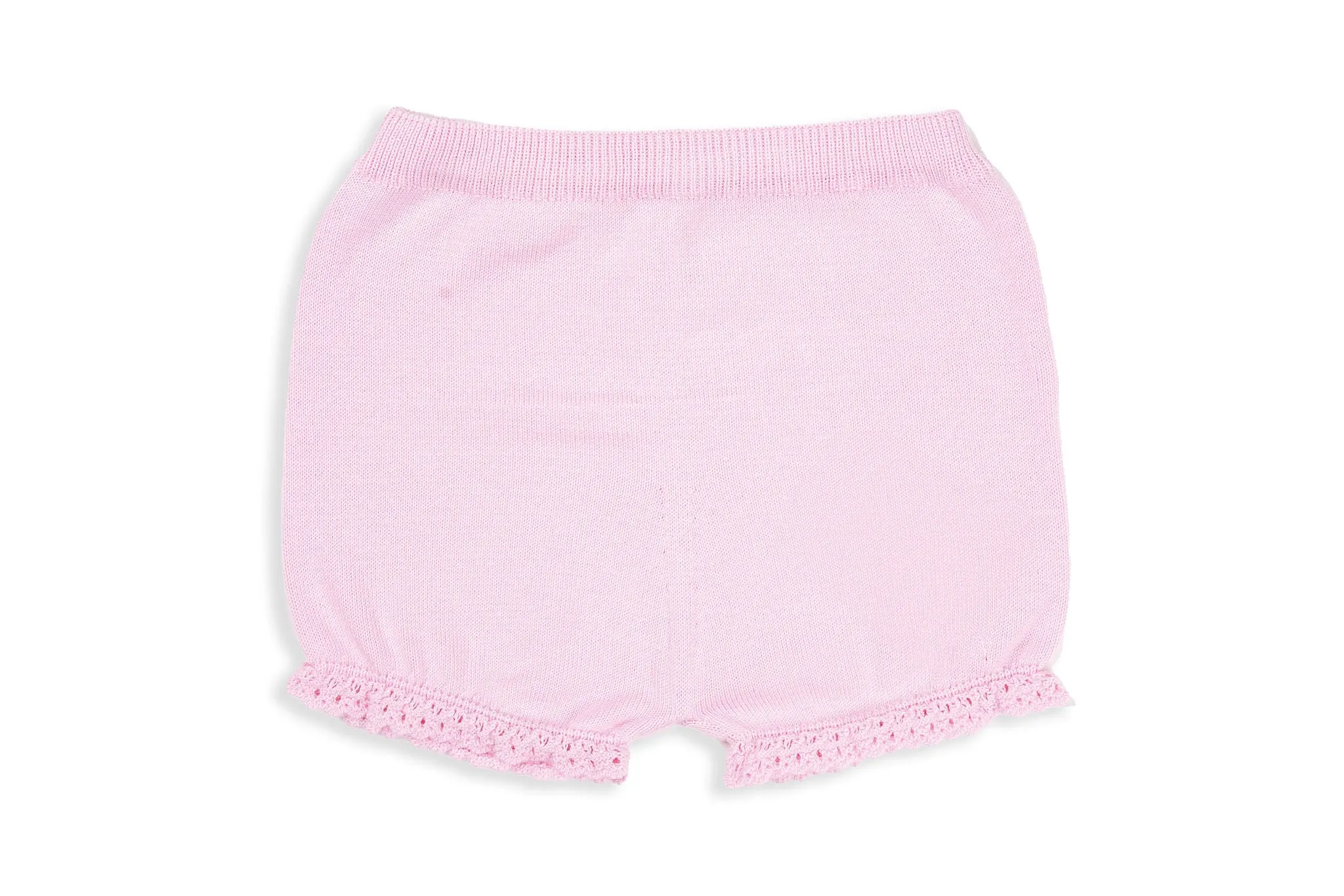 Pink & White Two-Piece Knit Shorts Set