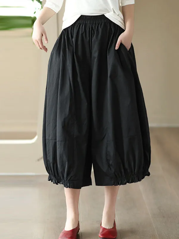 Pleated Cropped Loose Casual Pants Bottoms