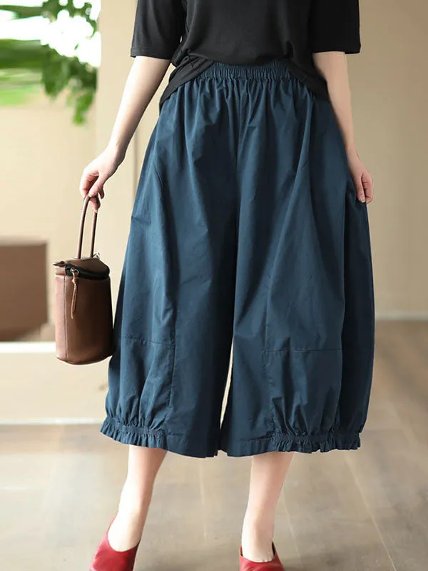 Pleated Cropped Loose Casual Pants Bottoms