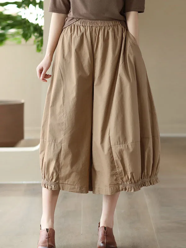 Pleated Cropped Loose Casual Pants Bottoms