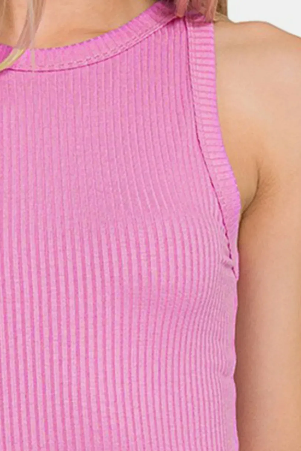 Ribbed Crew Neck Tank