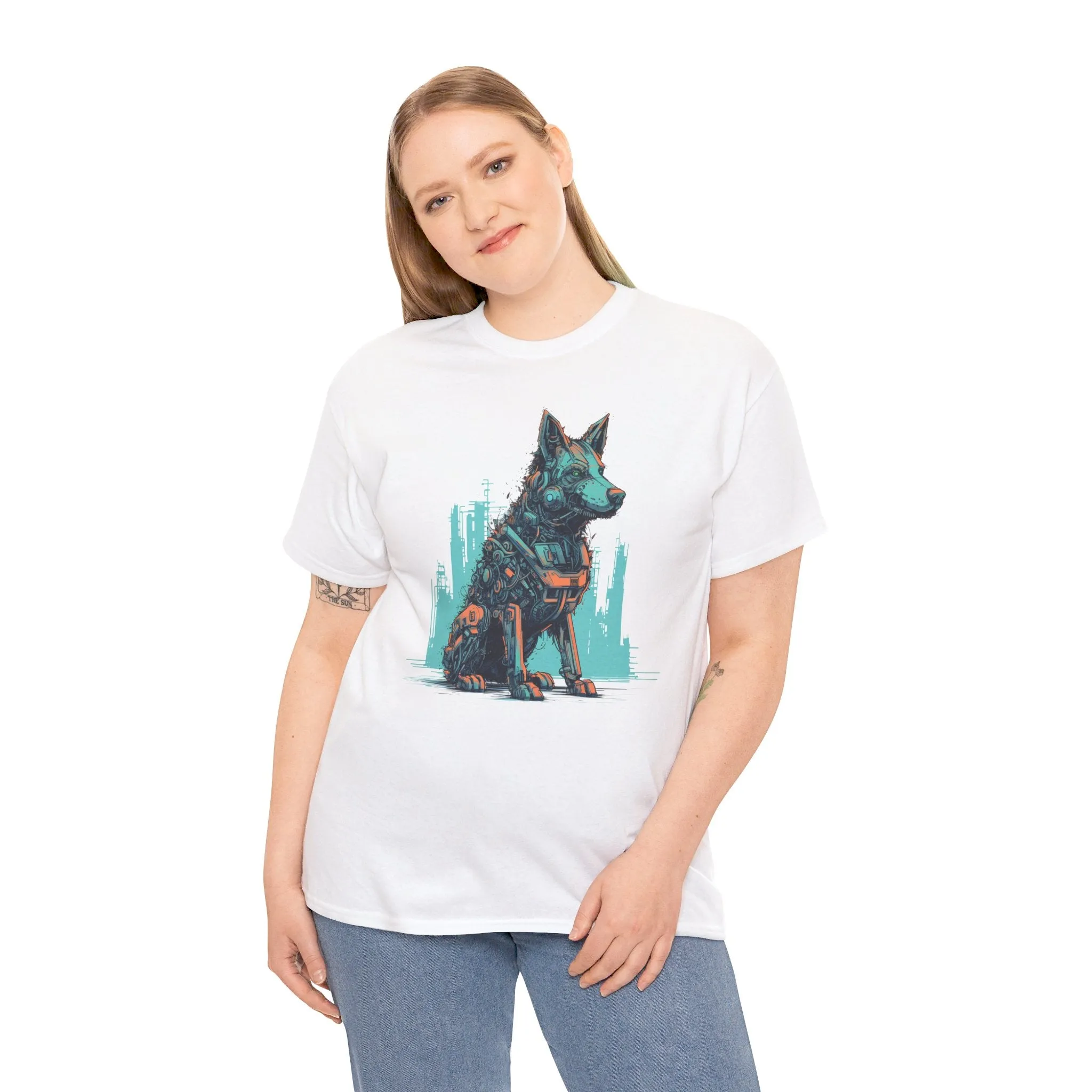 Roboter Schäferhund T-Shirt | T-Shirt für Sci-Fi Fans und Hundeliebhaber