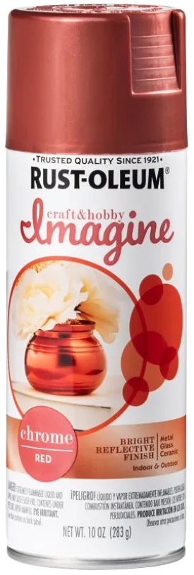 Rust-Oleum Imagine 353332 Craft Spray Paint, Chrome, Red, 10 oz, Can :CAN: QUANTITY: 1