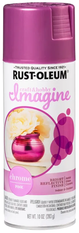 Rust-Oleum Imagine 353334 Craft Spray Paint, Chrome, Pink, 10 oz, Can :CAN: QUANTITY: 1