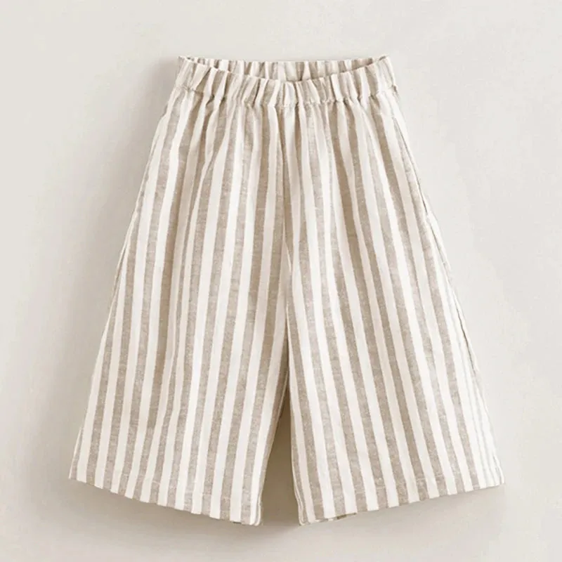 Striped Casual Wide Leg Pants