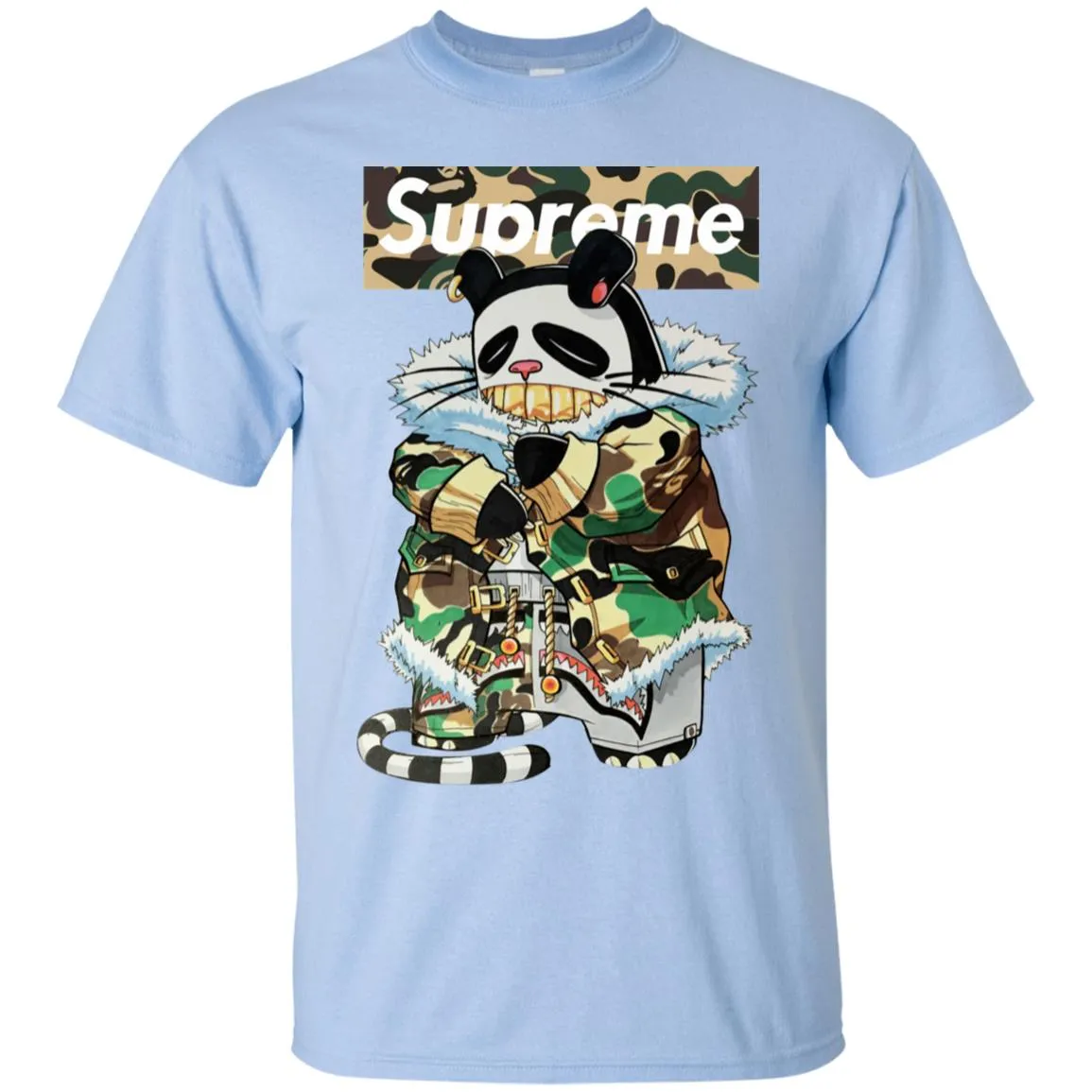 Supreme Panda Kung Fu T-shirt Men Cotton T-Shirt