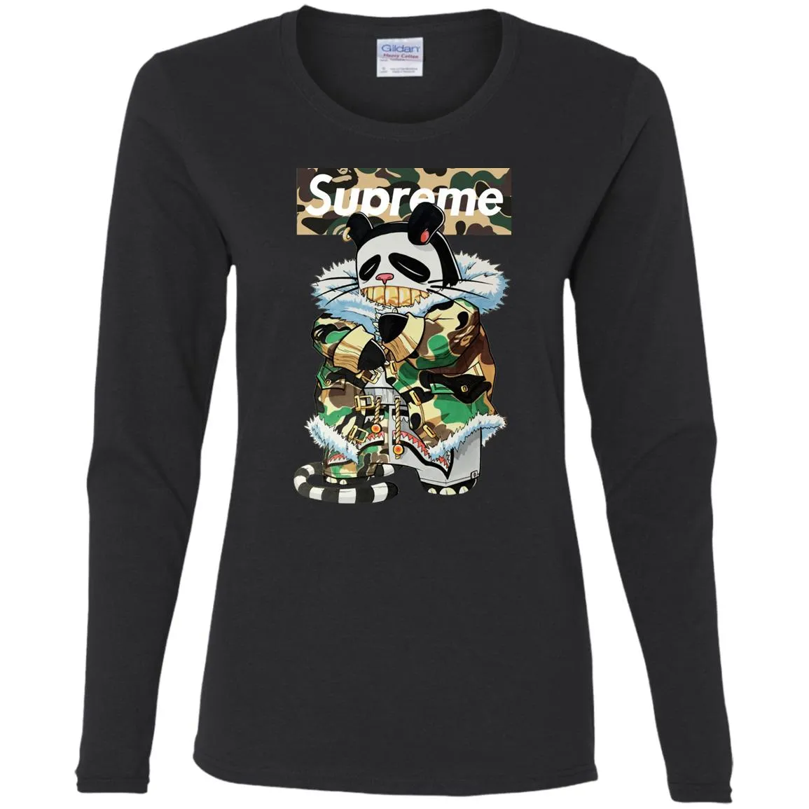 Supreme Panda Kung Fu T-shirt Women Long Sleeve Shirt