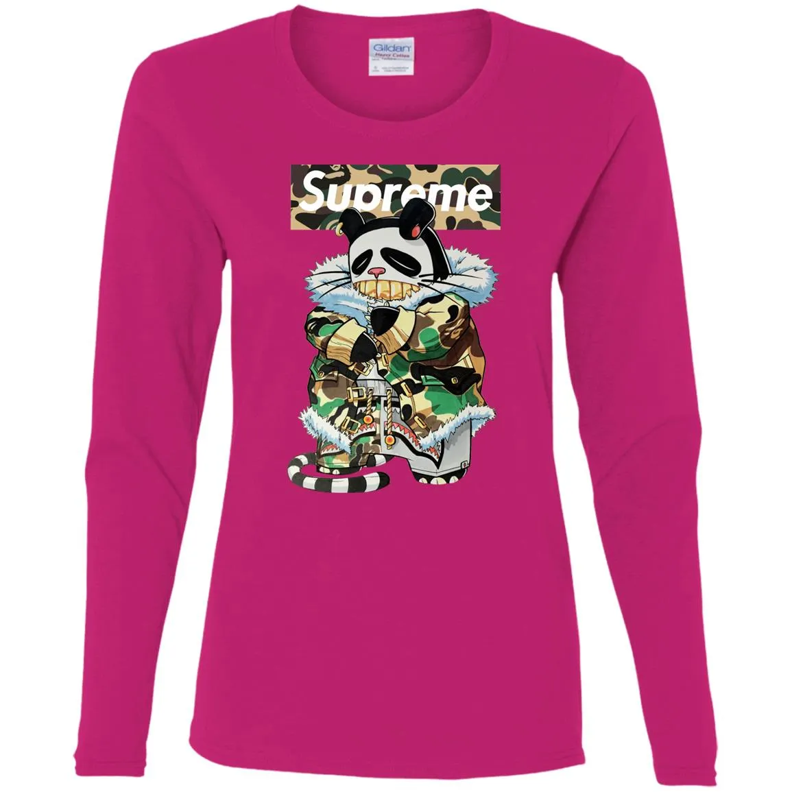 Supreme Panda Kung Fu T-shirt Women Long Sleeve Shirt