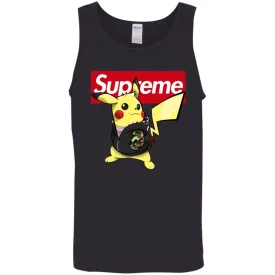 Supreme Pikachu T-shirt Men Cotton Tank