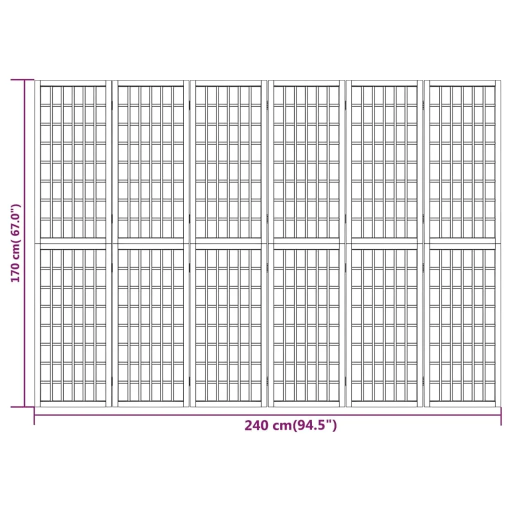 vidaXL Folding 6-Panel Room Divider Japanese Style 240x170 cm