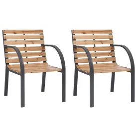 vidaXL Garden Chairs 2 pcs Solid Wood Fir