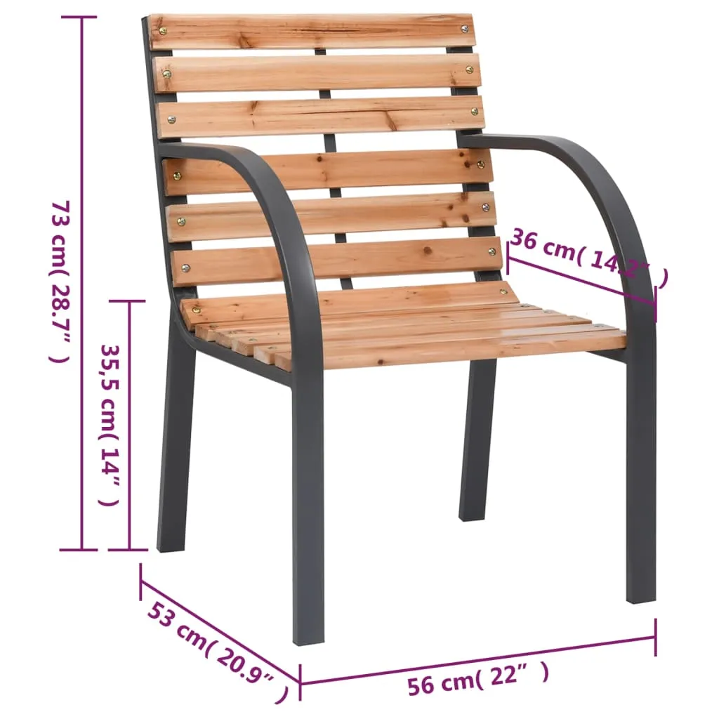 vidaXL Garden Chairs 2 pcs Solid Wood Fir