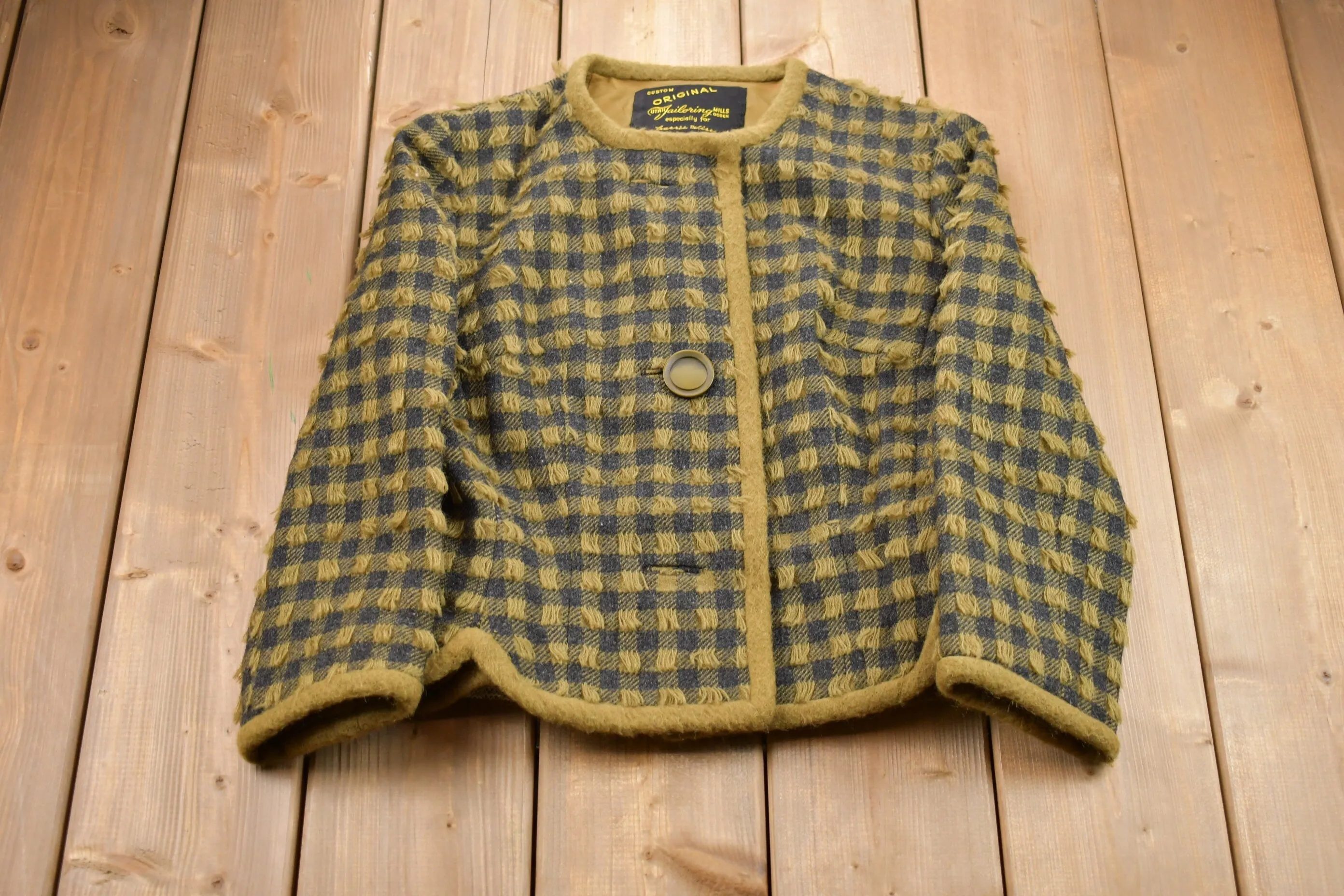 Vintage 1980s Plaid Knitted Sweater