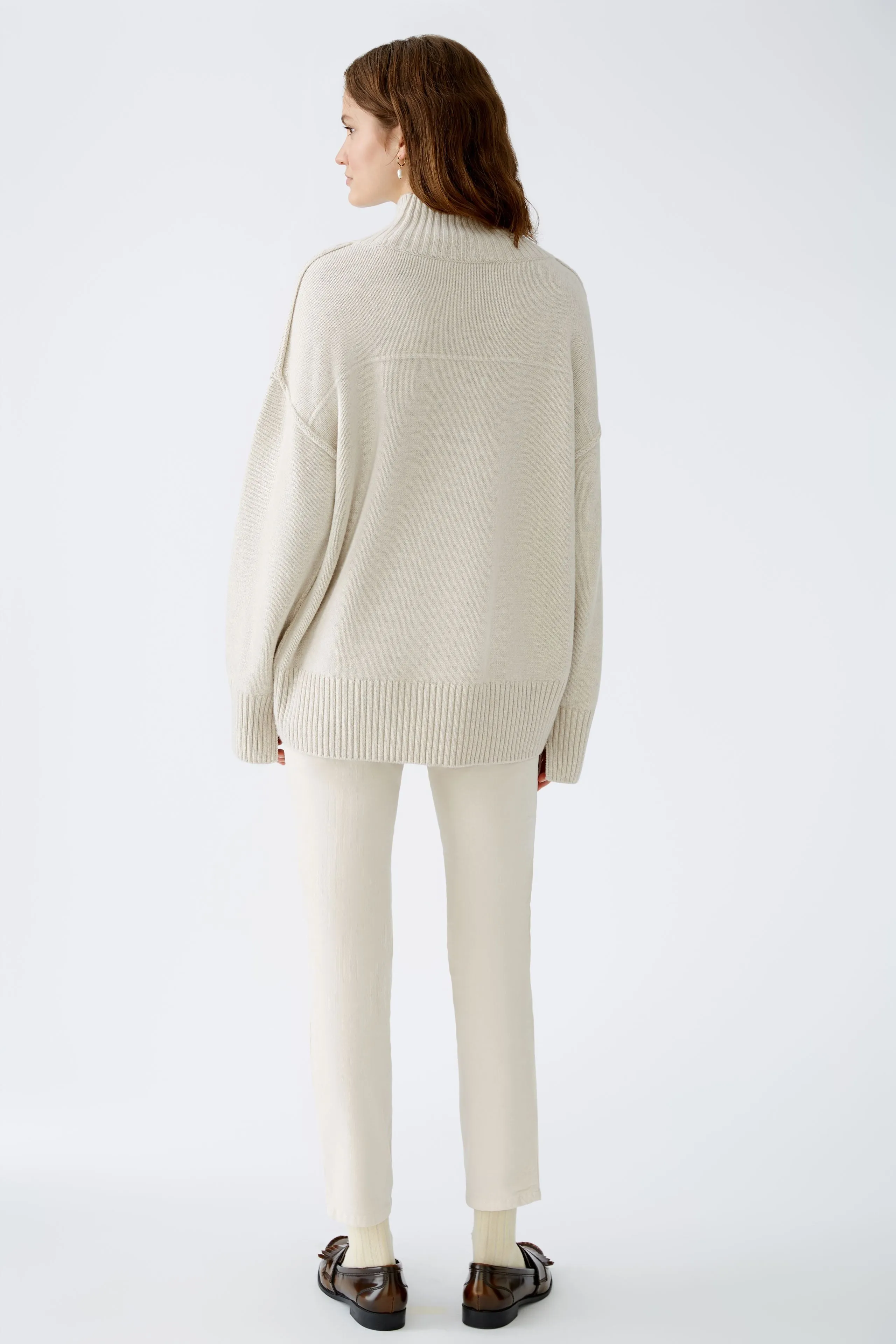 Wool Blend Pullover in Beige Melange